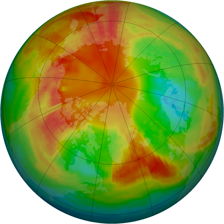Arctic ozone map for 19 February 2003